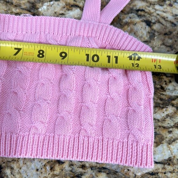 525 America Revolve Cable Knit Cotton Blend Tiny Tank Top In Pink Size XS - Picture 8 of 9